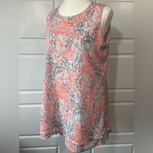 Fever Sleeveless Blouse Floral Print Lightweight Tank Top Casual Small‎